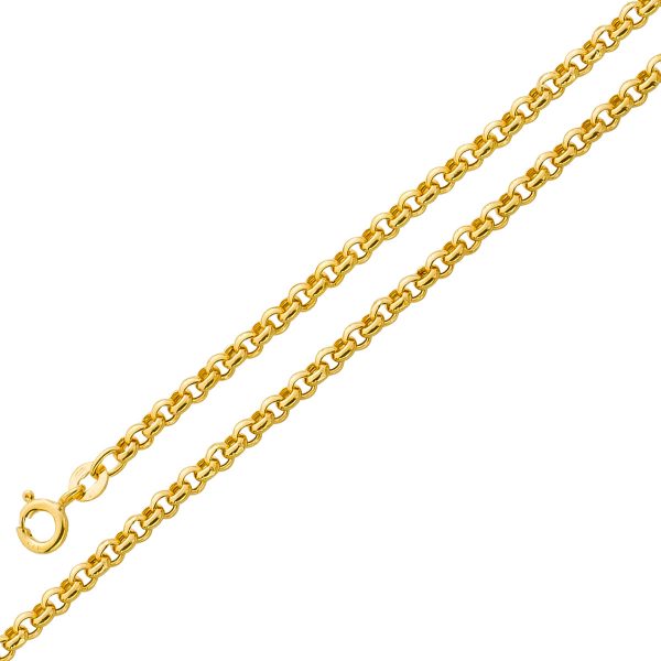 Herrenkette Armband Gold Erbskette 3,2mm Gelbgold 375 halbmassiv  UNO A ERRE 19cm 46cm
