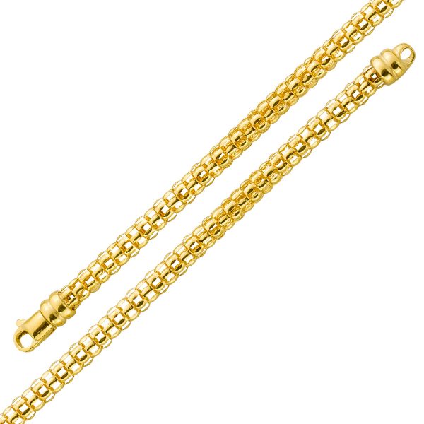 Goldkette Goldarmband Strumpfkette Gelbgold 375 4,4mm Breit halbmassiv UNO A ERRE 19cm 45cm