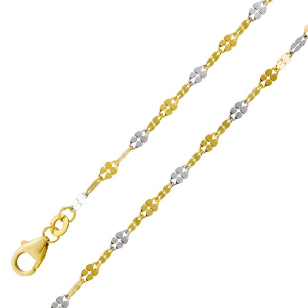 Goldkette Halskette 2,3mm Weißgold Gelbgold 333 poliert massiv 45cm 50cm