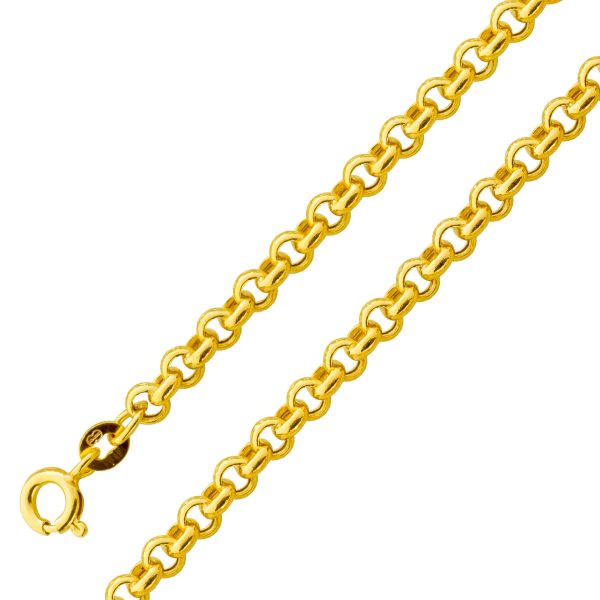 Goldkette Armband Erbskette Gelbgold 375 4mm Breit halbmassiv UNO A ERRE 19cm 45cm