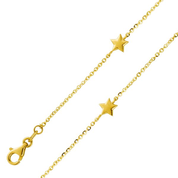 Stern Halskette/Armband Gelbgold 585 Karabiner Verschluss Damen