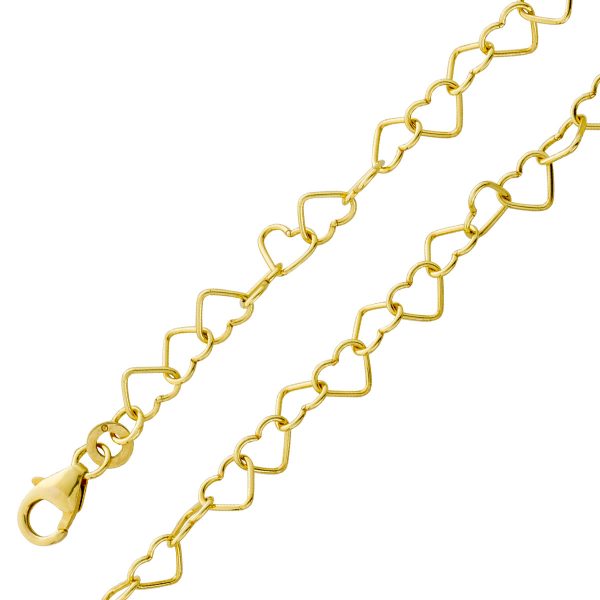 Goldarmband Herzarmband 5mm Gelbgold 333 poliert Herzkettenglieder 18cm