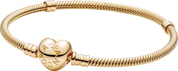 Pandora Gold585  559522C00 Snake Bracelet Chain Moments Heart