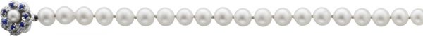 Perlenkette – Perlencollier 45cm mit fast ganz runden jap. Akoyazuchtperlen mit Sicherheitsverschluss in Weissgold 585/-