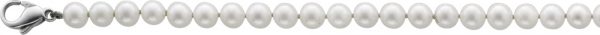 Perlenkette – Perlencollier 43cm mit ganz runden jap. Akoyazuchtperlen mit Karabinerverschluss in Weissgold 585/-