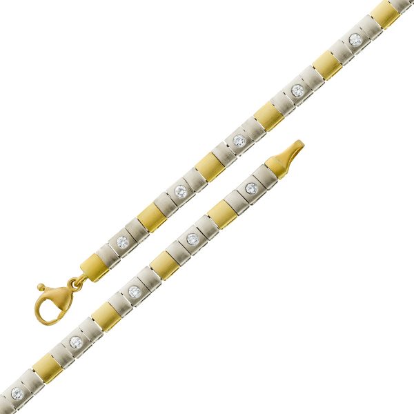 Brillant-Armband – Gelbgold Weißgold 750 10 Brillanten 0,60ct TW/VSI