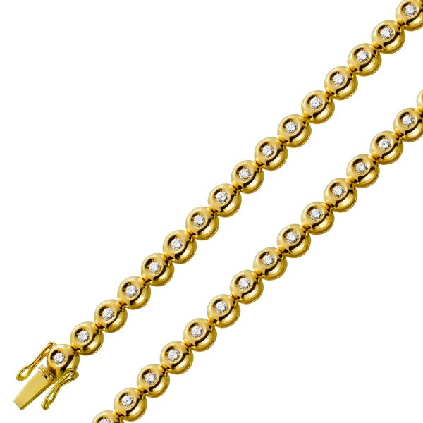 Brillant Armband Gelbgold 14 Karat, 32 Brillanten,ca 2,0ct ,SI,Kastenschloss,19cm