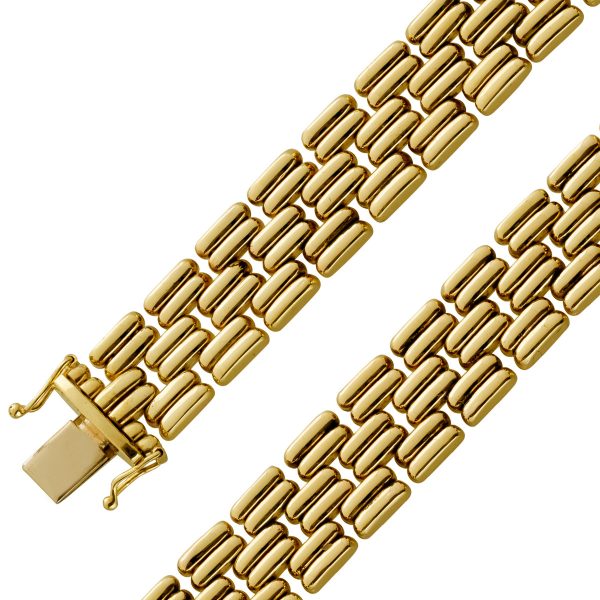 Antikes Panther Armband Gelbgold 333 8 Karat Kastenschloss Vintage 1990 Länge 18,5cm