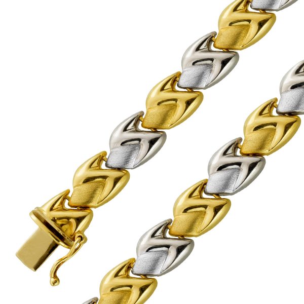 Designercollier Gelbgold Weißgold 585 Schlangen 3D Design